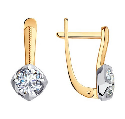 Cercei din aur cu fianite