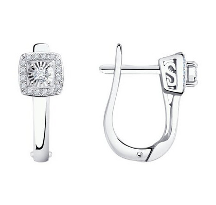 Cercei din aur alb cu briliante