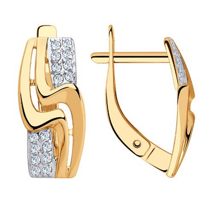 Cercei din aur cu fianite