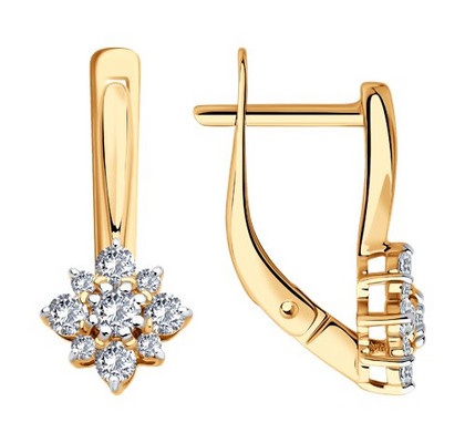 Cercei din aur cu fianite