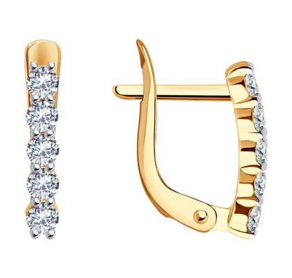 Cercei din aur cu fianite