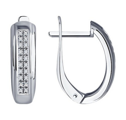 Серьги из белого золота с бриллиантами