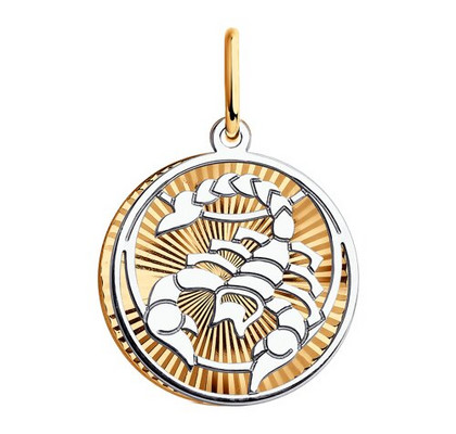 Pandantiv din aur combinat cu fațetare cu diamant