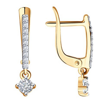 Cercei din aur cu fianite