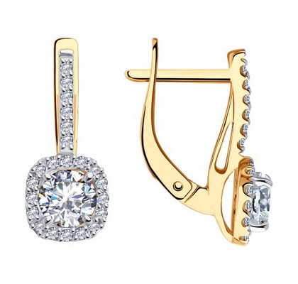 Cercei din aur cu fianite