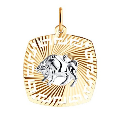 Pandantiv din aur combinat cu fațetare cu diamant