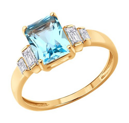 Inel din aur cu topaz