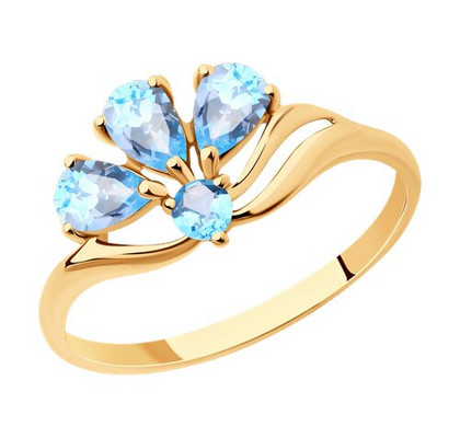 Кольцо золотое с топазом