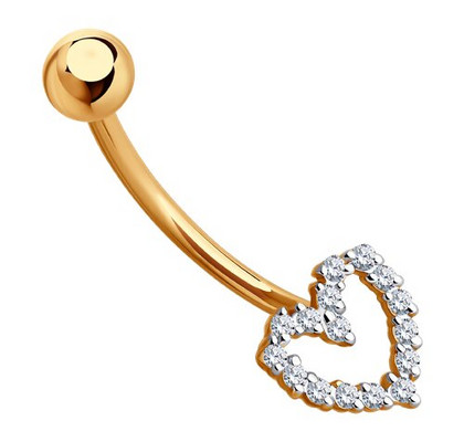 Piercing din aur cu zirconii