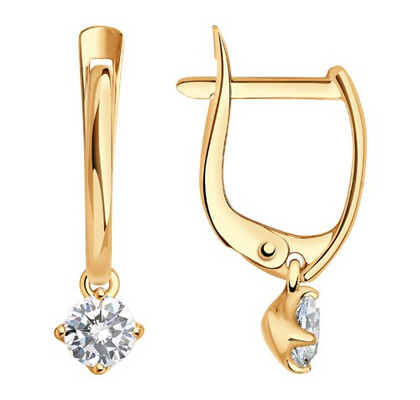 Cercei din aur cu fianite