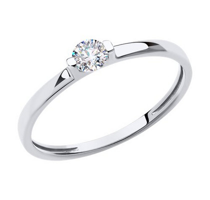 Inel din aur alb cu zirconiu