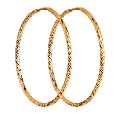 Cercei creoli din aur cu tăietură diamantată