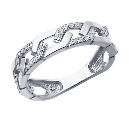 Inel din aur alb cu fianite