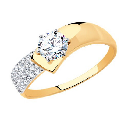 Кольцо из золота с фианитами