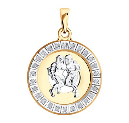 Pandantiv din aur combinat cu fianite