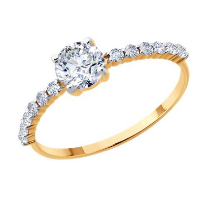 Inel din aur cu fianite