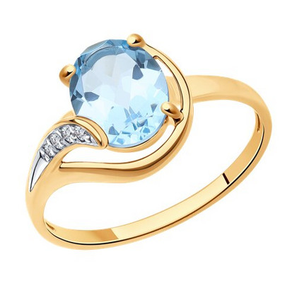 Inel din aur cu topaz