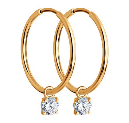 Cercei din aur cu fianite