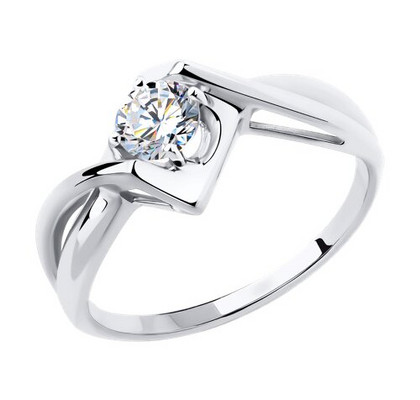 Inel din aur alb cu zirconiu cubic