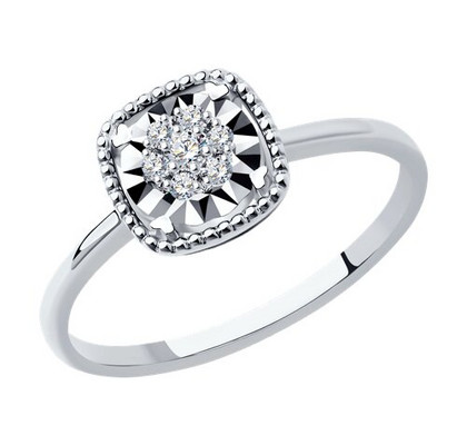 Кольцо из белого золота с бриллиантами