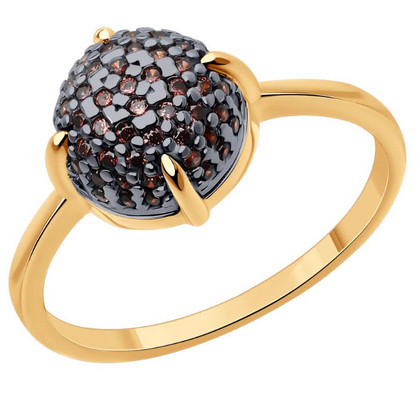 Inel din argint placat cu aur cu zirconiu cubic