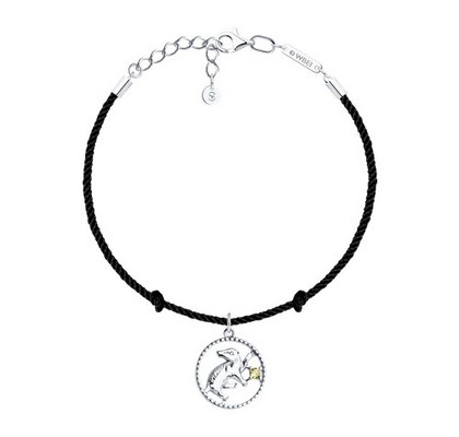 Șnur textil cu element decorativ din argint