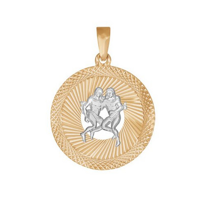 Pandantiv din aur combinat cu fațetare cu diamant.