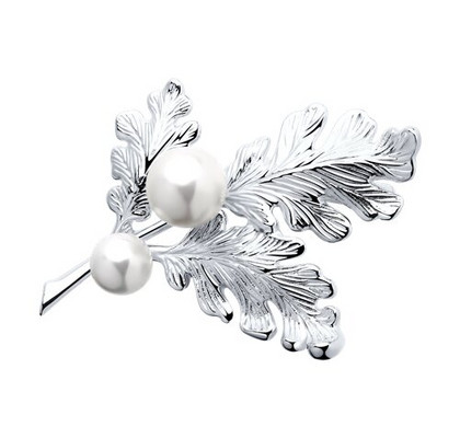 Brosca din argint cu perle