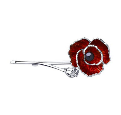 Brosca din argint cu perle și email