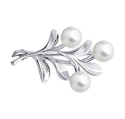 Brosca din argint cu perle