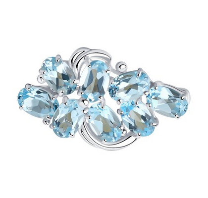 Brosca din argint cu topaze