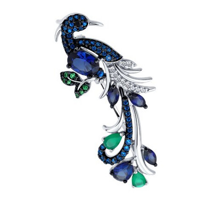 Brosca din argint cu un mix de pietre