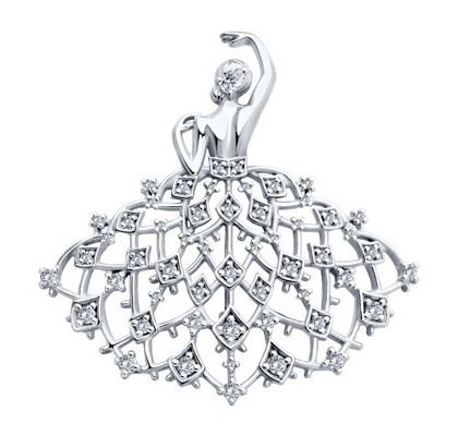 Brosa din argint cu zirconiu cubic