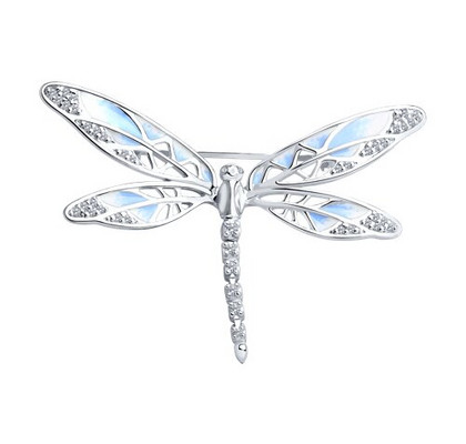 Brosa din argint cu email și zirconiu cubic