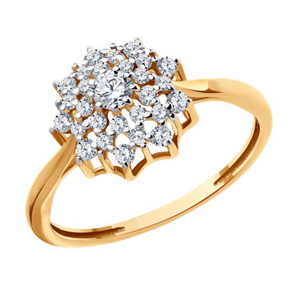 Кольцо из золота с фианитами