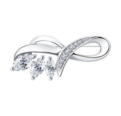 Brosa din argint placat cu aur cu zirconiu cubic