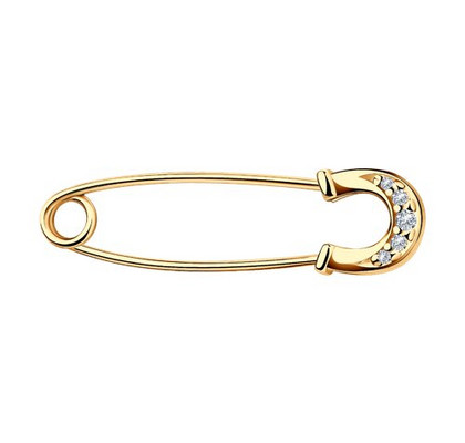 Brosa din argint placat cu aur cu zirconiu cubic