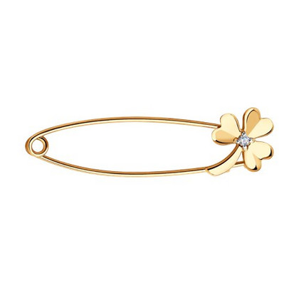 Broșă din aur cu zirconiu