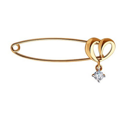 Broșă din aur cu zirconiu