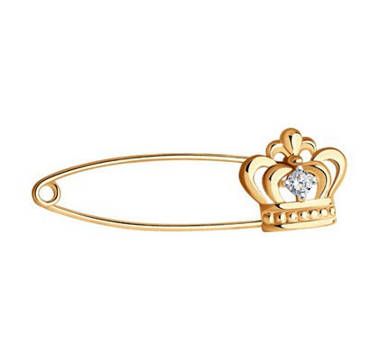 Broșă din aur cu zirconii