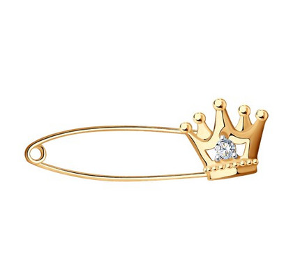 Broșă din aur cu zirconii