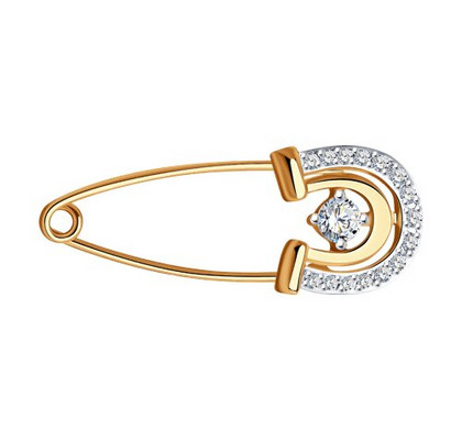 Broșă din aur cu zirconii