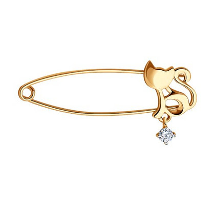 Broșă din aur cu zirconii