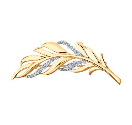 Broșă din aur cu zirconii