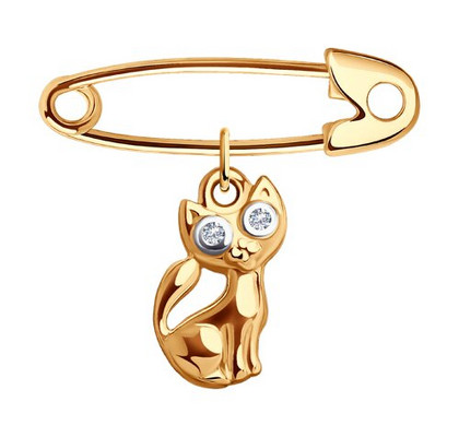 Broșă din aur cu zirconii