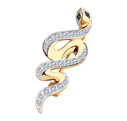 Broșă din aur cu zirconii