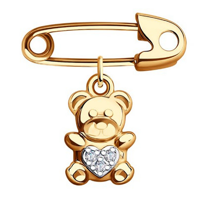 Broșă din aur cu zirconii