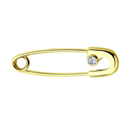 Broșă din aur galben cu zirconiu
