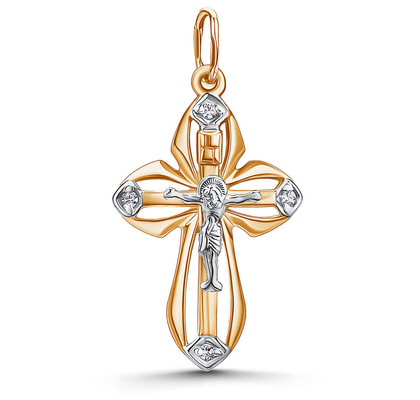 Cruce din aur cu cubic zirconia