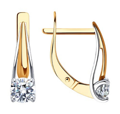 Серьги из золота с фианитами